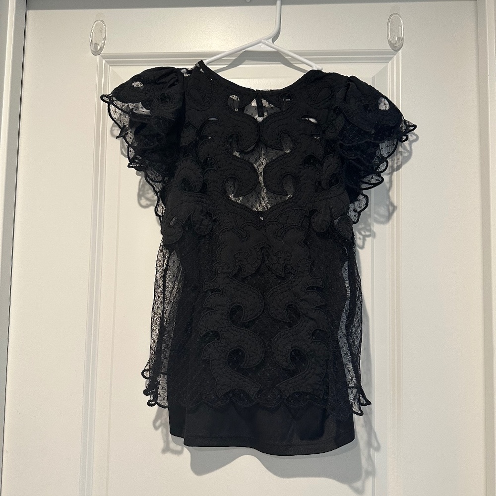 Express black lace blouse